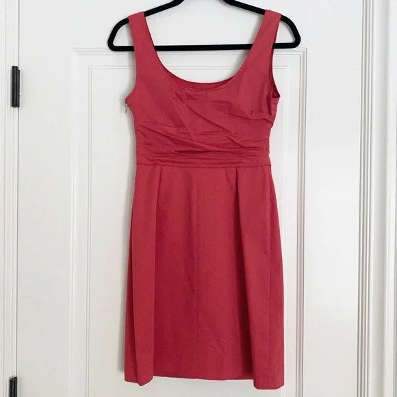 Elie Tahari Coral Red Sheath Dress - 2 - Picture 4 of 8